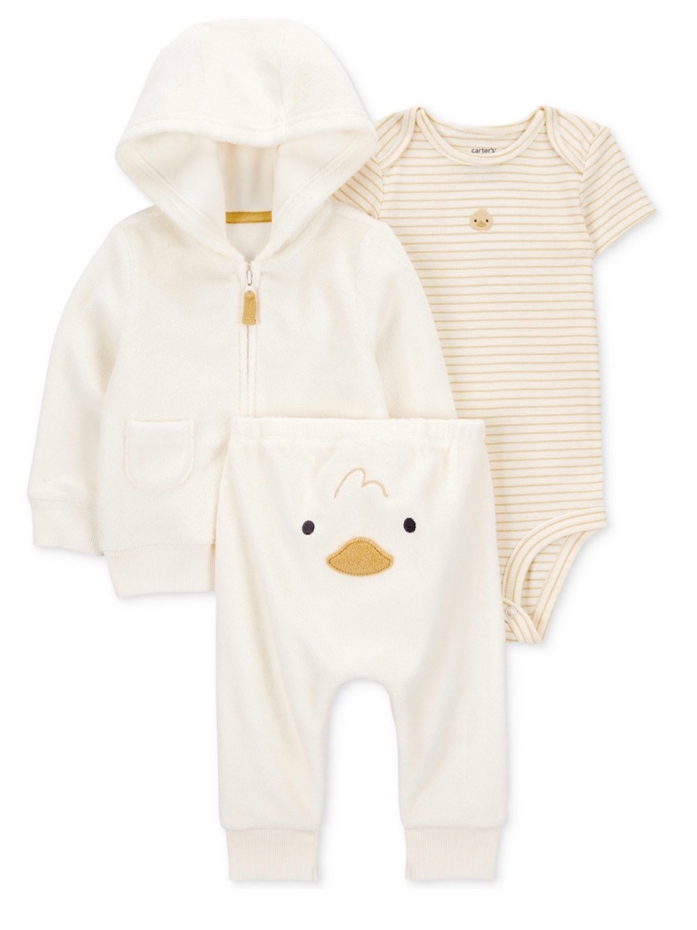 Carter's Yellow Hooded Cardigan, Bodysuit & Pants 💛
